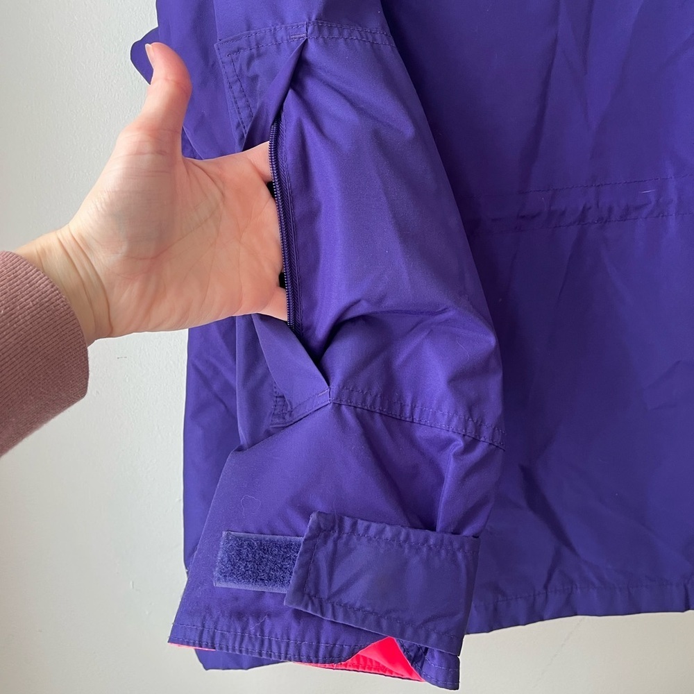 Vintage Columbia pullover Anorak neon hooded ski jacket shell pockets - Picture 11 of 14